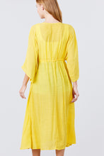 Load image into Gallery viewer, Elbow Sleeve Waist Ribbon Tie Button Down Long Woven Cardigan