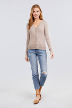 Load image into Gallery viewer, Long Sleeve V-neck Button Down Sweater Cardigan
