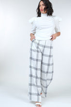 Load image into Gallery viewer, High Waist Plaid Print Wide Leg Pants
