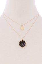 Load image into Gallery viewer, 2 Layered Glass Beaded Geometric Pendant Necklace
