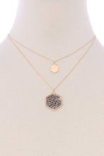 Load image into Gallery viewer, 2 Layered Glass Beaded Geometric Pendant Necklace
