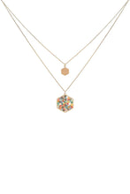 Load image into Gallery viewer, 2 Layered Glass Beaded Geometric Pendant Necklace
