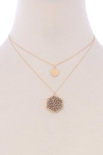 Load image into Gallery viewer, 2 Layered Glass Beaded Geometric Pendant Necklace
