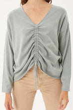 Load image into Gallery viewer, A V-neckline Drawstring Ruched Top
