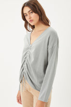 Load image into Gallery viewer, A V-neckline Drawstring Ruched Top
