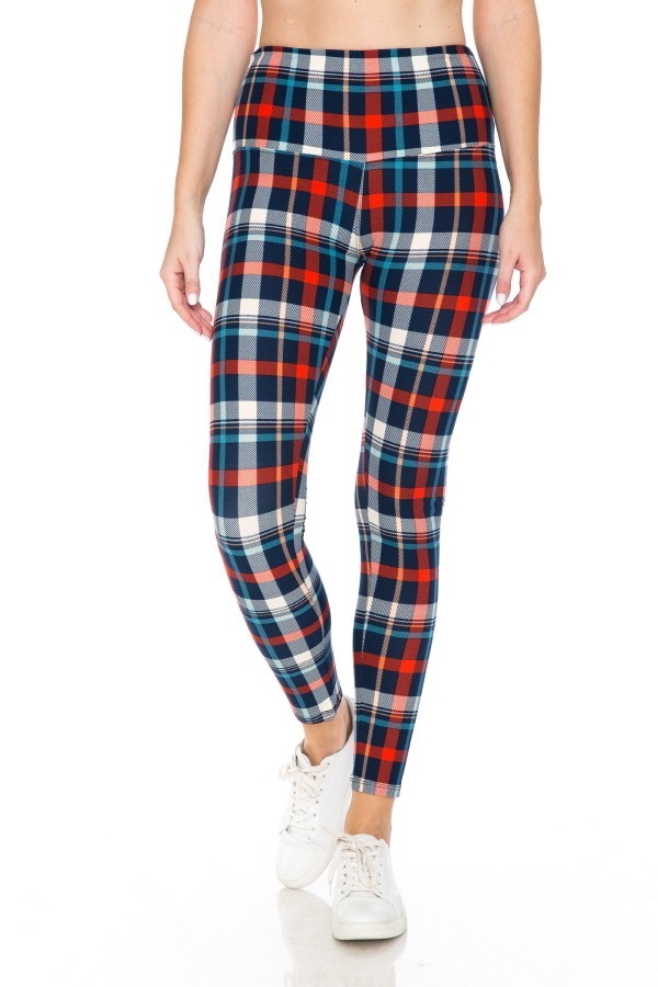 Yoga Style Banded Lined Tie Dye Printed Knit Legging With High Waist.