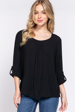 Load image into Gallery viewer, 3/4 Roll Up Slv Pleated Blouse
