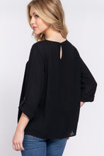 Load image into Gallery viewer, 3/4 Roll Up Slv Pleated Blouse
