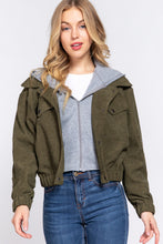Load image into Gallery viewer, Long Slv Hoodie Corduroy Jacket

