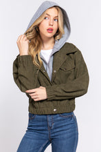 Load image into Gallery viewer, Long Slv Hoodie Corduroy Jacket
