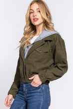 Load image into Gallery viewer, Long Slv Hoodie Corduroy Jacket
