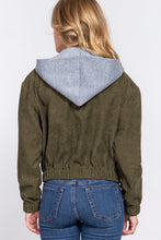 Load image into Gallery viewer, Long Slv Hoodie Corduroy Jacket
